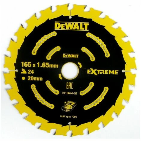 DeWalt Kreissaegeblatt Akku 165/20mm 24WZ - DT10624-QZ DeWalt Kreissaegeblatt Akku 165/20mm 24WZ - DT10624-QZ -DEWALT Shop 11334939 1