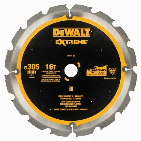 DeWALT Faserzement-Sägeblatt PCD, 305x30 mm, 16 Z - DT1475-QZ DeWALT Faserzement-Sägeblatt PCD, 305x30 Mm, 16 Z - DT1475-QZ -DEWALT Shop 13577963 1