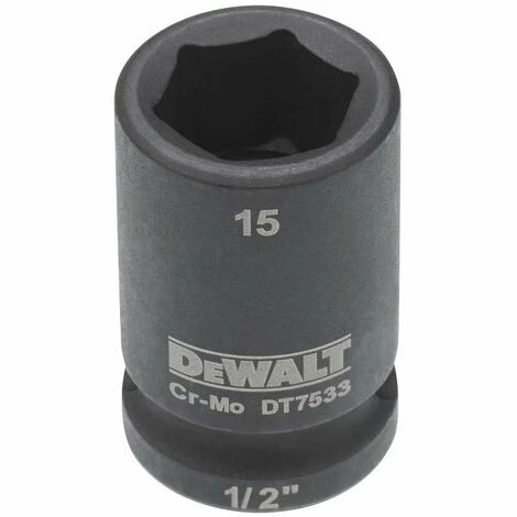 DeWALT Steckschlüssel kurz 15mm 1/2 Schlagfest - DT7533-QZ DeWALT Steckschlüssel Kurz 15mm 1/2 Schlagfest - DT7533-QZ -DEWALT Shop 13582435 1