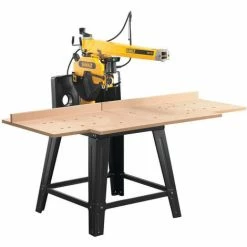 DeWalt Radialarmsäge DW721KN-QS 300 Mm 2000 Watt Schnitttiefe 90 Mm - Leistungsstarker Induktionsmotor - Inkl. Untergestell, HM-Sägeblatt