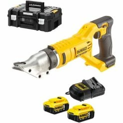 DeWALT Akku-Blechschere DCS491P2-QW 18 V 5 Ah - Blechschneider - Hohe Schnittleistung - Inkl. Akkus, Ladegerät, T-STAK Koffer