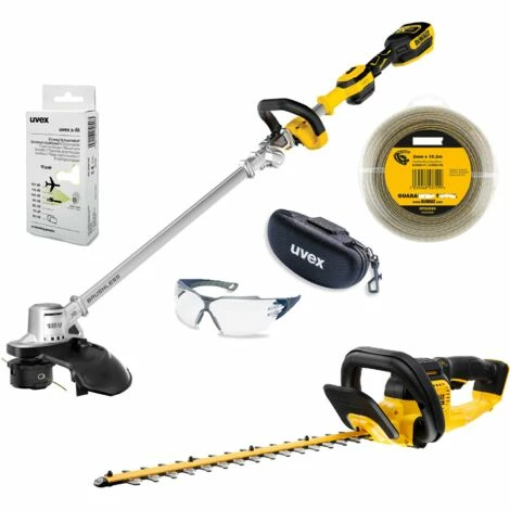 DeWALT UVEX Gartenpflege-Set, Rasentrimmer, Heckenschere, Trimmerfaden, Schutzbrille + Brillenetui, Gehörschutz 18 V - Ausführung:ohne Akkus und Ladegerät DeWALT UVEX Gartenpflege-Set, Rasentrimmer, Heckenschere, Trimmerfaden, Schutzbrille + Brillenetui, Gehörschutz 18 V - Ausführung:ohne Akkus Und Ladegerät -DEWALT Shop 26426647 1