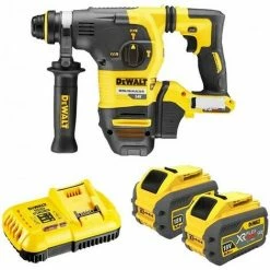 DeWalt FelxVolt Akku-Kombihammer DCH333, SDS-Plus Mit 2 Akkus 54/­18 V 9,0 Ah Und Schnellladegerät