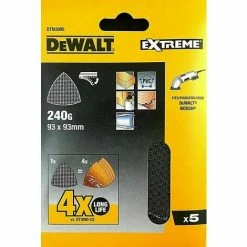 5 Bogen DeWalt DELTA Schleifblätter 93x93mm 240G Schleifgitter/ Klettfix DTM3095
