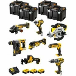DEWALT Shop 19 DeWALT Kit DWK802T (DCD796 + DCH273 + DCG405 + DCF887 + DCS355 + DCS369 + DCS391 + DCL050 + 3 X 5,0 Ah + DCB115 + 4 X TSTAK VI)