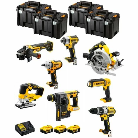DeWALT Kit DWK801T (DCD996 + DCH273 + DCG405 + DCF887 + DCF894 + DCS334 + DCS570 + DCL050 + 3 x 5,0 Ah + DCB115 + 4 x TSTAK VI) DeWALT Kit DWK801T (DCD996 + DCH273 + DCG405 + DCF887 + DCF894 + DCS334 + DCS570 + DCL050 + 3 X 5,0 Ah + DCB115 + 4 X TSTAK VI) -DEWALT Shop 35080497 1