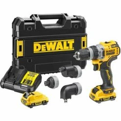DeWALT Akku-Bohrschrauber DCD703L2T-QW 12V Inkl. 2x 3Ah Akkus, Ladegerät, 4 Wechselköpfen, TSTAK-Box
