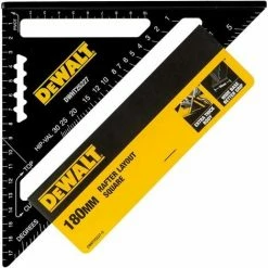 DeWALT Speed Square-Anschlagwinkel 18cm, Multi-Konstruktionsdreieck Aus Aluminium, Anrisslinienkerben Und Drehpunkt