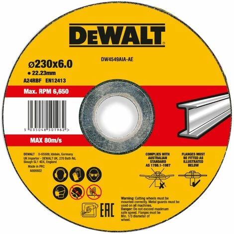 DeWALT Schruppscheibe 230x6x22,23 mm Inox - DWA4549SIA-AE DeWALT Schruppscheibe 230x6x22,23 Mm Inox - DWA4549SIA-AE -DEWALT Shop 64905988 1