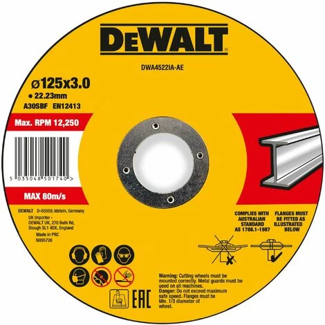 DeWALT Trennscheibe 125x3x22,23 mm Metall - DWA4522IA-AE DeWALT Trennscheibe 125x3x22,23 Mm Metall - DWA4522IA-AE -DEWALT Shop 64906670 1