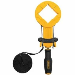 DeWALT Nylon Bandzwinge 4,5m DWHT83839-0, Rahmenspanner, Bandspanner, Ergonomischer Quad-Lobe Griff, 454kg Spannkraft