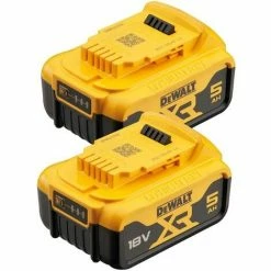 DeWALT Akku-Set DCB184P2-XJ - 2x 18V 5Ah Ersatz Akku, Li-Ion Wechselakku 18 Volt